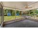 The screened porch offers views of the backyard shed and patio at 39542 Friends Ave, Zephyrhills, FL 33540