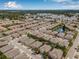 Aerial view of a residential community with well-maintained homes, a pond, and lush green landscaping at 5176 6Th N St, St Petersburg, FL 33703