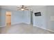 A large bedroom featuring a ceiling fan, recessed lighting, and laminate flooring at 5219 4Th S St, St Petersburg, FL 33705