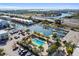 Aerial view of marina featuring pool, boat storage, and easy highway access at 6140 Marina Cove S Way, St Petersburg, FL 33712