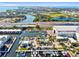 Aerial view of marina featuring pool, boat storage, and easy highway access at 6140 Marina Cove S Way, St Petersburg, FL 33712