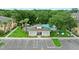 Community pool with clubhouse, parking, and manicured lawn at 6250 Maisie Rd, Zephyrhills, FL 33542