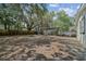 Large, partially cleared backyard with mature trees and a wooden fence at 8704 N Brooks St, Tampa, FL 33604