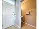 A convenient powder room off the entryway, featuring a pedestal sink and neutral decor at 11013 Leland Groves Dr, Riverview, FL 33579