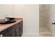 Bathroom vanity with sink and tiled walk-in shower at 17129 Breeders Cup Dr, Odessa, FL 33556