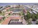 Community aerial highlighting waterfront condos, convenient parking, and an array of neighborhood amenities at 19029 Us Highway 19 N # 31F, Clearwater, FL 33764