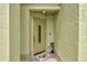 Inviting front entryway with a decorative welcome mat and neutral-colored textured walls at 2816 Manor Hill Dr, Brandon, FL 33511