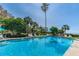 Enjoy a refreshing swim in this inviting pool surrounded by lush tropical landscaping at 300 S Florida Ave # 200J, Tarpon Springs, FL 34689