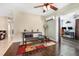 Bright dining area featuring wood-look tile flooring and a table with bench seating at 308 Jeanal Pl, Tampa, FL 33612