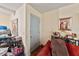 Cozy room featuring laminate wood flooring, neutral walls, and compact furnishings at 4215 East Bay Dr # 1103D, Clearwater, FL 33764