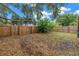 Fenced backyard featuring a variety of trees and vegetation, ensuring privacy and beauty at 4432 W Mccoy St, Tampa, FL 33616