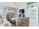Comfortable living room with views of a golf course, sliding glass doors to a patio, and a TV at 6171 Bahia Del Mar Blvd # 216, St Petersburg, FL 33715