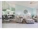 Comfortable living room and dining area with a view of mirrored wall and modern furnishings at 6171 Bahia Del Mar Blvd # 216, St Petersburg, FL 33715
