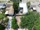 An aerial view showcases the property's layout, complete with mature trees, fenced yard, and a well-maintained home exterior at 627 64Th S Ave, St Petersburg, FL 33705