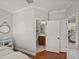 Bedroom with a closet and the doorway to the bathroom at 13209 Palmilla Cir, Dade City, FL 33525