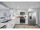 Modern kitchen with stainless steel appliances, white cabinets, and a sleek design at 15000 Gulf Blvd # 602, Madeira Beach, FL 33708