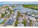A lovely aerial view of beachside homes with a nearby ocean and river at 18198 3Rd E St, Redington Shores, FL 33708