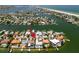 Aerial shot showcasing the beautiful waterfront neighborhood with easy access to beaches at 243 Hermosita Dr, St Pete Beach, FL 33706