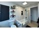 Bright bathroom featuring a shower over tub, decorative shelves, and modern fixtures, creating a serene atmosphere at 3300 58Th N St, St Petersburg, FL 33710