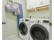 Well-equipped laundry room with modern washer and dryer and overhead storage at 3619 W Leona St, Tampa, FL 33629