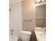 Bathroom featuring vanity and shower-tub combo at 4513 S Oak Dr # Q31B, Tampa, FL 33611