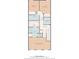 Layout of the second floor, including the primary bedroom, two bedrooms, three bathrooms, laundry and hall at 6912 40Th N Ln, Pinellas Park, FL 33781
