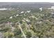 Wide aerial view of the neighborhood nestled amongst lush greenery and a winding waterway at 8117 Bay Dr, Tampa, FL 33635