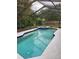 Screened-in pool with integrated spa and lush landscaping at 9220 Dayflower Dr, Tampa, FL 33647