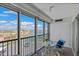 A serene balcony view showing waterfront docks and homes with a sunny, expansive skyscape at 10355 Paradise Blvd # 412, Treasure Island, FL 33706