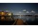 Scenic waterfront view at night, highlighting the community's proximity to the water and nearby buildings at 10355 Paradise Blvd # 412, Treasure Island, FL 33706