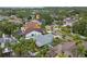 Scenic aerial view of a residential neighborhood with lush greenery, mature trees, and a glimpse of a lake at 11619 Fox Creek Dr, Tampa, FL 33635