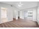 This is a large bedroom leading to a bath, closet and a bright screened patio at 11619 Fox Creek Dr, Tampa, FL 33635