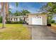 Charming single-story home with a well-manicured lawn, trees, and a one-car garage at 119 N Hillcrest Ave, Clearwater, FL 33755