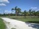 Expansive property lot with lush grass, palm trees, and road side stop sign at 11951 Wichers Ln, San Antonio, FL 33576