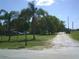 Street view showcasing palm trees, a quaint street sign, and the home at 11951 Wichers Ln, San Antonio, FL 33576