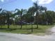 Street view featuring palm trees, a quaint street sign, and the home at 11951 Wichers Ln, San Antonio, FL 33576