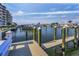 Boat dock view from the water with ample mooring and canal access at 125 Island Way # 502, Clearwater Beach, FL 33767