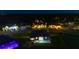 Night aerial view of the neighborhood showcasing illuminated homes and lush landscaping at 12710 Wheatgrass Ct, Parrish, FL 34219