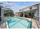 Backyard featuring a beautiful pool and a screened-in enclosure, perfect for outdoor gatherings at 1313 Key West Ct, Wesley Chapel, FL 33544