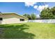 Lush backyard with a well-maintained lawn, a privacy fence, and plenty of space for entertaining at 1891 Harmony Dr, Clearwater, FL 33756
