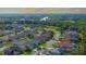 Scenic aerial view of a peaceful neighborhood with lush landscaping and a serene lake at 2349 Wood Pointe Dr, Holiday, FL 34691