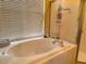 Bathroom featuring a garden tub and walk-in shower at 2349 Wood Pointe Dr, Holiday, FL 34691