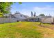 Spacious backyard featuring a well-maintained lawn, shed and privacy fence at 306 12Th Ave, Indian Rocks Beach, FL 33785