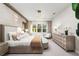 Serene main bedroom with plush bedding, soft lighting, and a large window offering natural light at 32523 Neroli St, Wesley Chapel, FL 33543