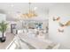 Bright, open living space with modern décor, a dining area, and a seamless flow to the living room and kitchen at 32608 Neroli St, Wesley Chapel, FL 33543