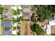 Aerial view of the neighborhood, showcasing the property's location and surrounding landscape and pool at 3323 Anna George Dr, Valrico, FL 33596