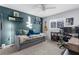 Bedroom featuring a bed, personal touches, and an eclectic design at 3668 Pond View Ln, Sarasota, FL 34235