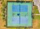 Aerial view of two well-maintained tennis courts surrounded by lush greenery in a park-like setting at 4734 Cobia Se Dr # A, St Petersburg, FL 33705