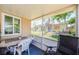Screened-in patio with room for seating overlooking the yard at 6111 2Nd Ave, New Port Richey, FL 34653