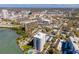 Aerial view of the condo in a city with beautiful waterfront views and a swimming pool at 80 Rogers St # 6D, Clearwater, FL 33756